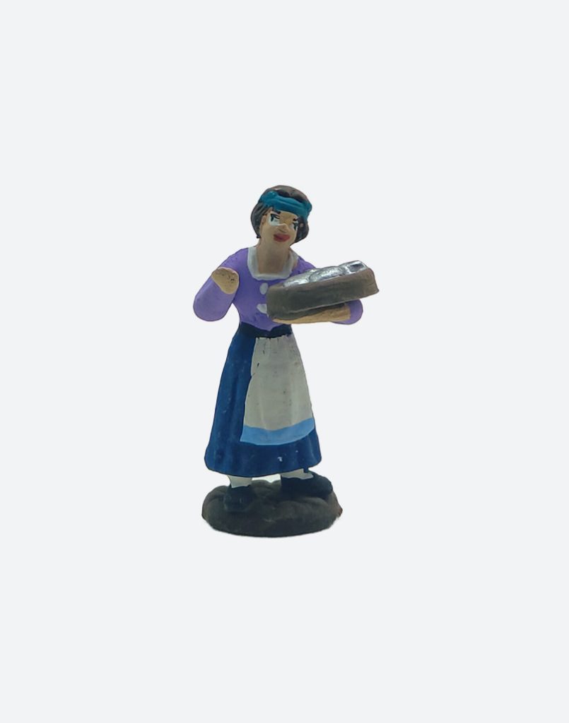 Donna con pescato per presepe napoletano 5 cm