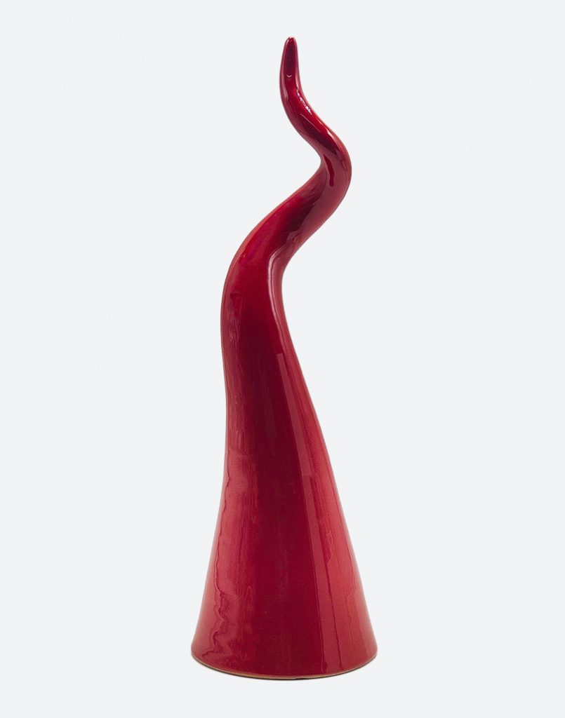 Corno portafortuna napoletano rosso in ceramica 30 cm